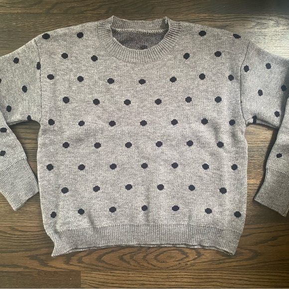 Polka dot drop shoulder sweater - Picture 2 of 2